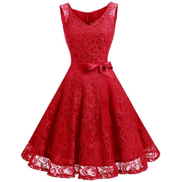 Red Women's Beautiful Dresses Summer Dress Applicable Travel