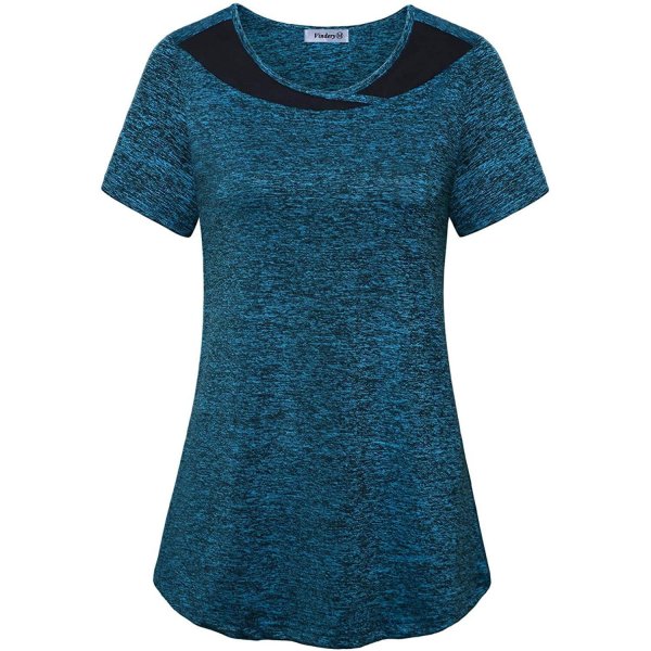 B-blue Women's Beautiful Short Sleeve Wear For Workout