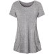 Grey Women Fashion Short Sleeve Top Gym Sport