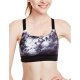 Women's Workout Yoga Clothes Activewear Cross Strap Racerback Sports Bra - Blcak/Gray