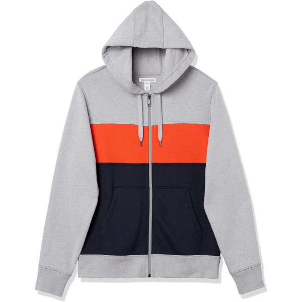 Grey Heather/Orange/Navy Man Fashion Hooded Sweatshirts Novelty Making You Look Fabulous