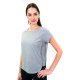 Heather Gray Lady Comfortable Short Sleeve Wear For Workout