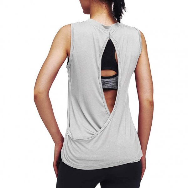 Gray Women's Fashion Sleeveless Clothes Exercise Running