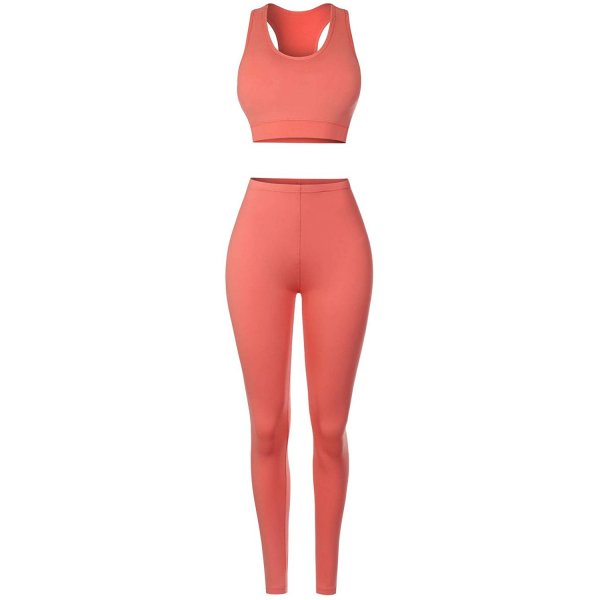 B Light Coral Lady Fashion Yoga Coordinates Soft For Women Sport Clothing